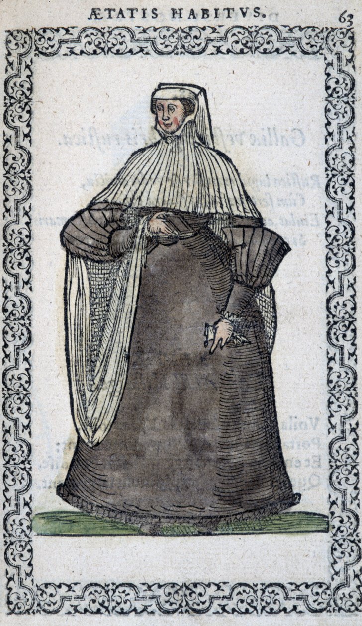 Fransk kvinna i sorgdräkt - i "" Habits et éffigies"" av Jean Sulperius av Unknown artist