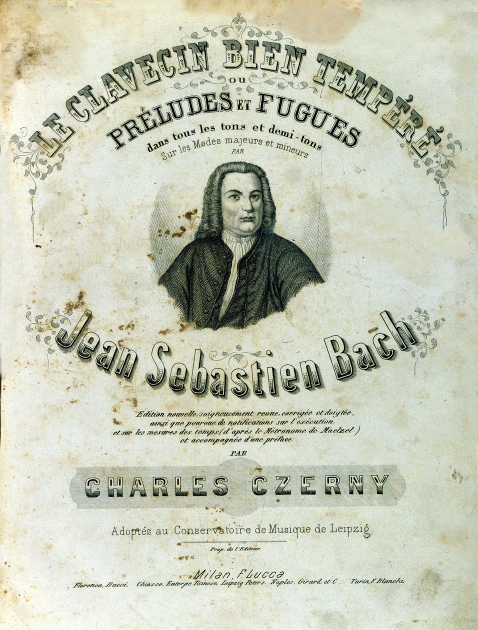 Fronstipice av "" Preludier och fugor"" av Jean Sebastien Bach (Johann Sebastian Bach av Unknown artist