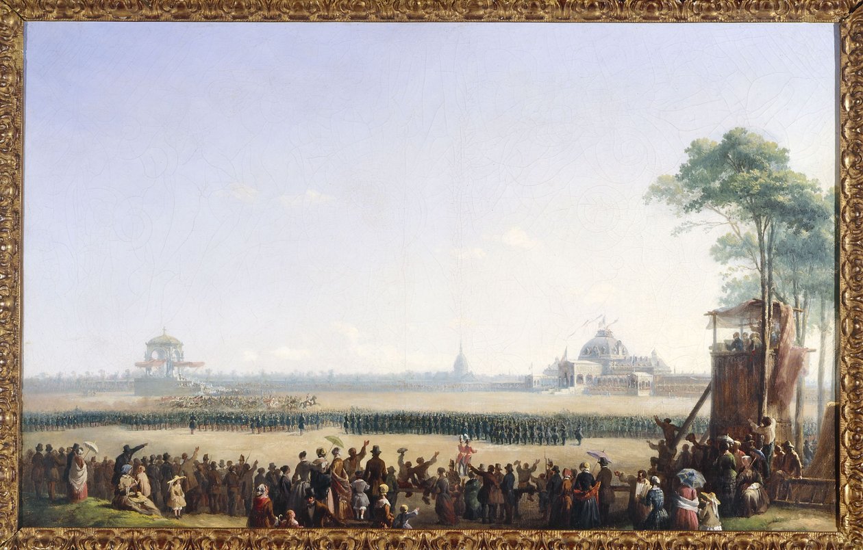 Firande den 10 maj 1852 på Champ-de-Mars, utdelning av örnar och välsignelse av flaggorna av Unknown artist
