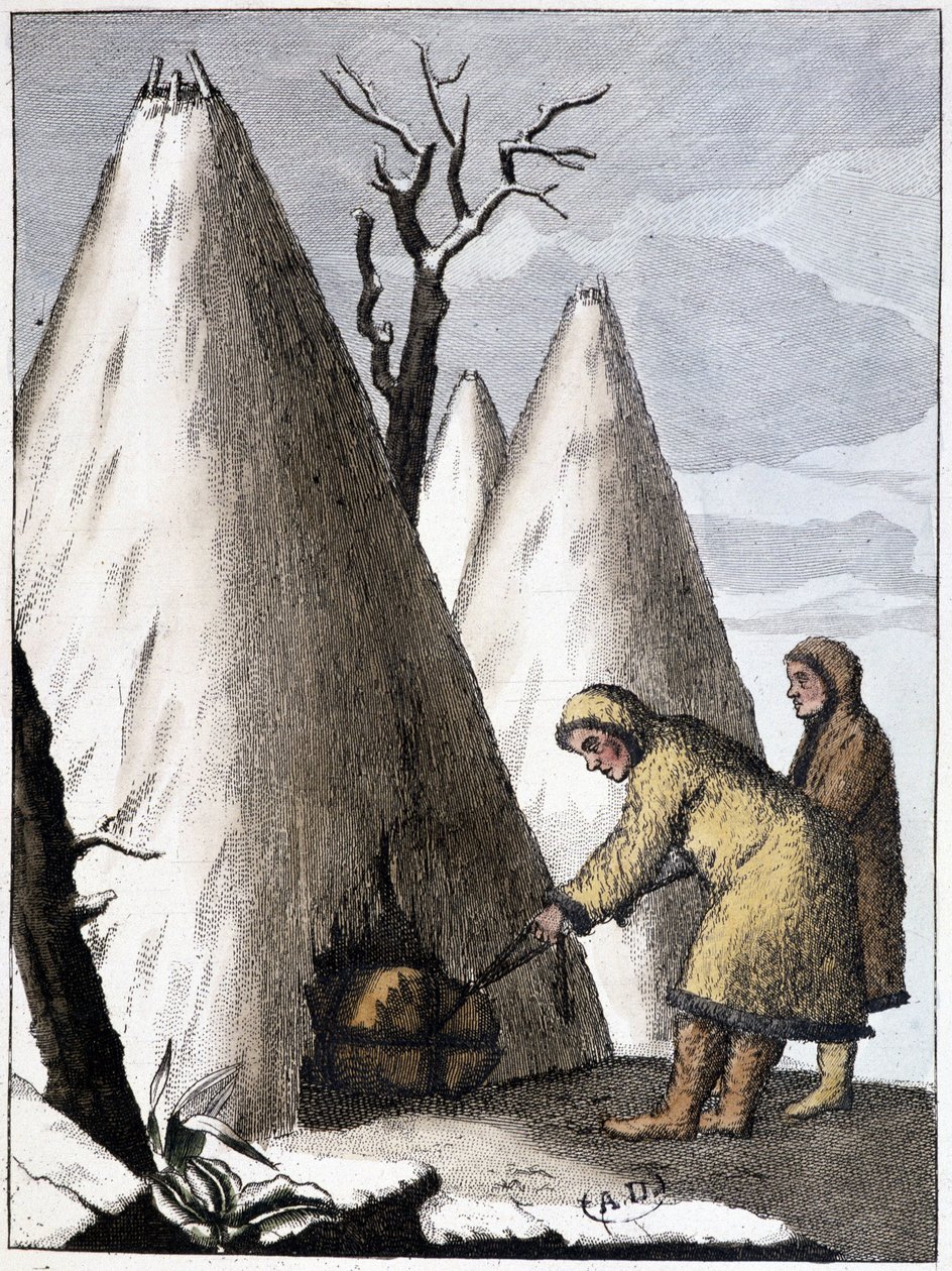 Begravning för samoyderna i Asien (Mongoliet), deb. 1800-talet av Unknown artist