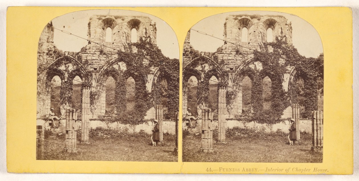 Furness Abbey. - Interiör från kapitelhuset. av Unknown artist