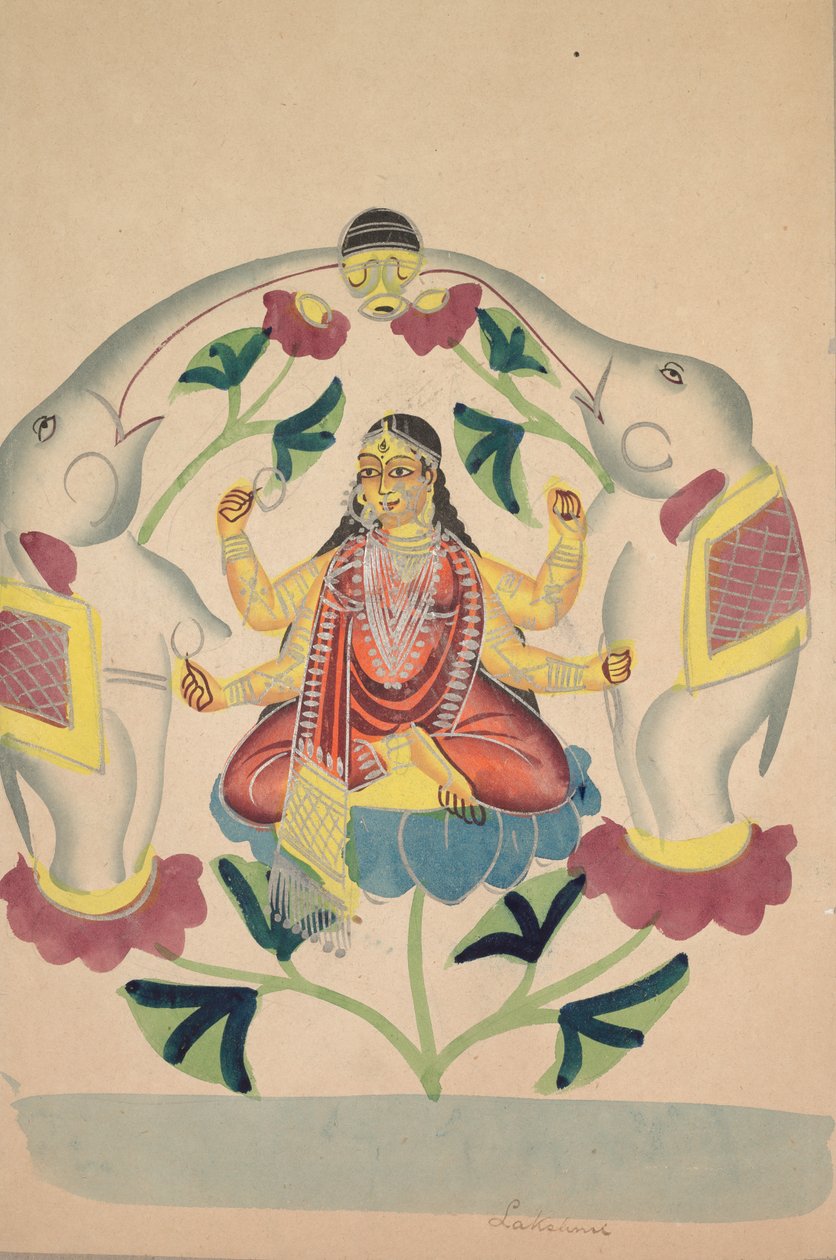 Gajalakshmi: Lakshmi med elefanter av Unknown artist