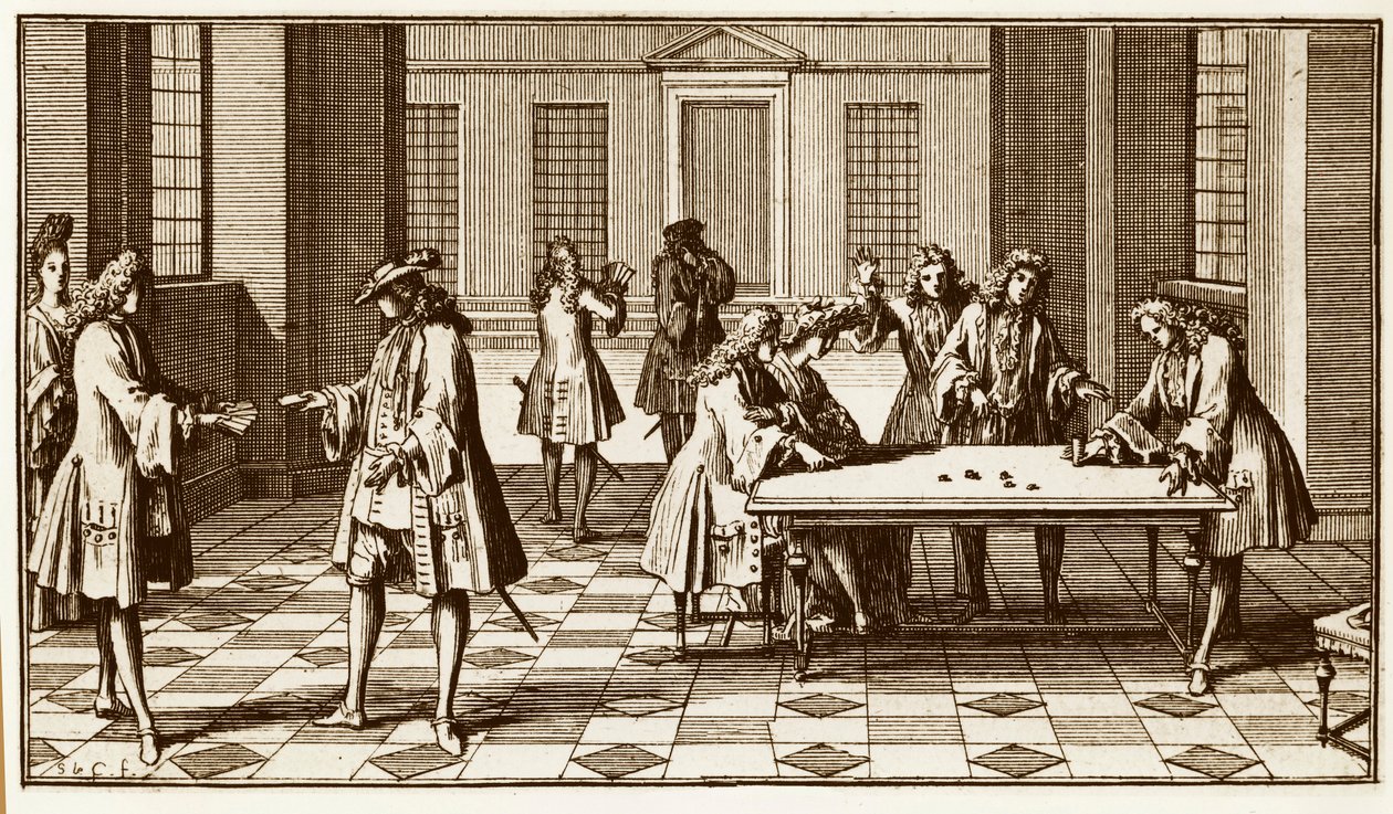 Spelrum på 1700-talet - Gravyr av Sebastien Le Clerc i "Essay d