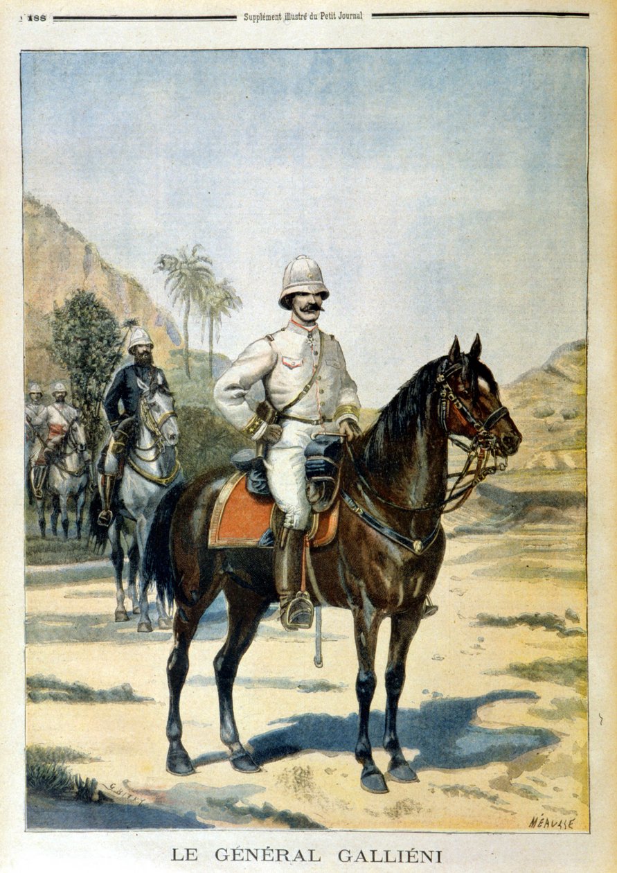 General Galliéni på Madagaskar - i "" Le Petit Journal"" av 1899-06-11. av Unknown artist
