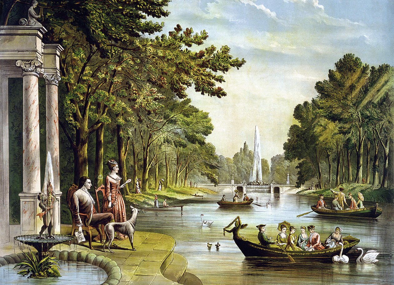 General La Fayette (Lafayette) (1757 - 1834) i sitt sommarresidens. av Unknown artist