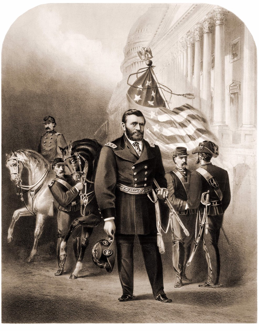 General Ulysses Grant (1822-1885), amerikansk statsman av Unknown artist