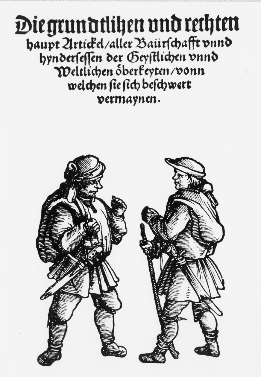 Tyska bönder beväpnar under 1500-talets revolt. av Unknown artist