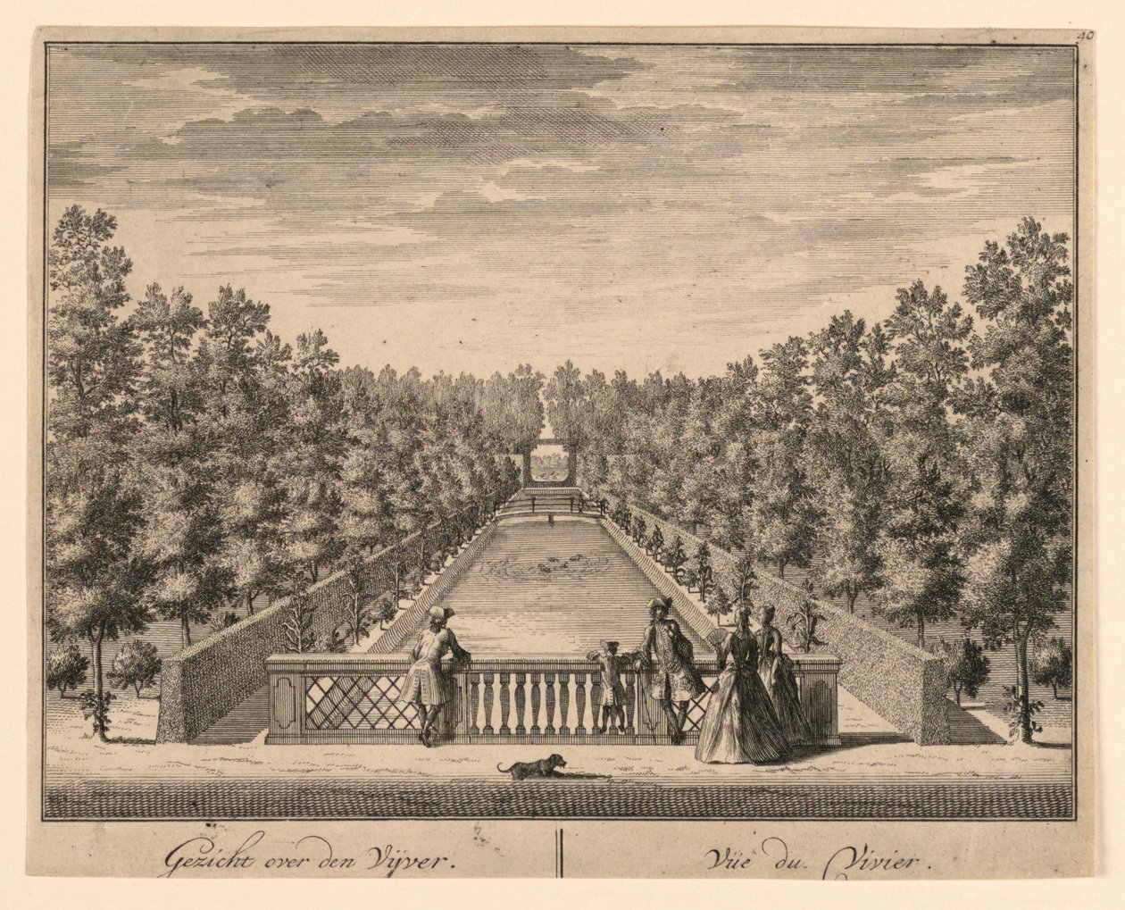 Utsikt över dammen; Vue du Vivier av Unknown artist