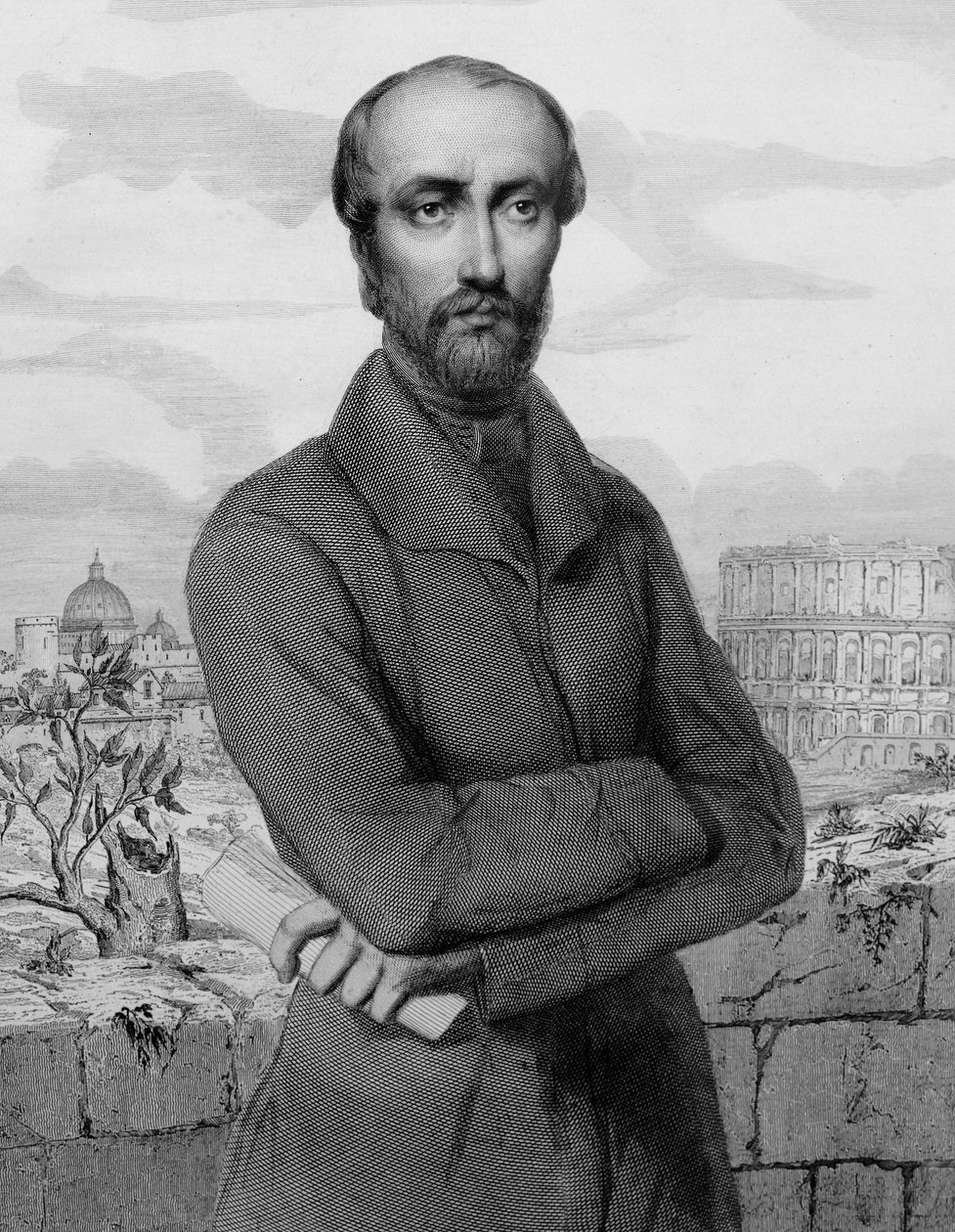 Giuseppe Mazzini, italiensk patriot och politiker - 1864 - Porträtt av den italienske republikanske politikern Giuseppe Mazzini (1805-1872) av Unknown artist