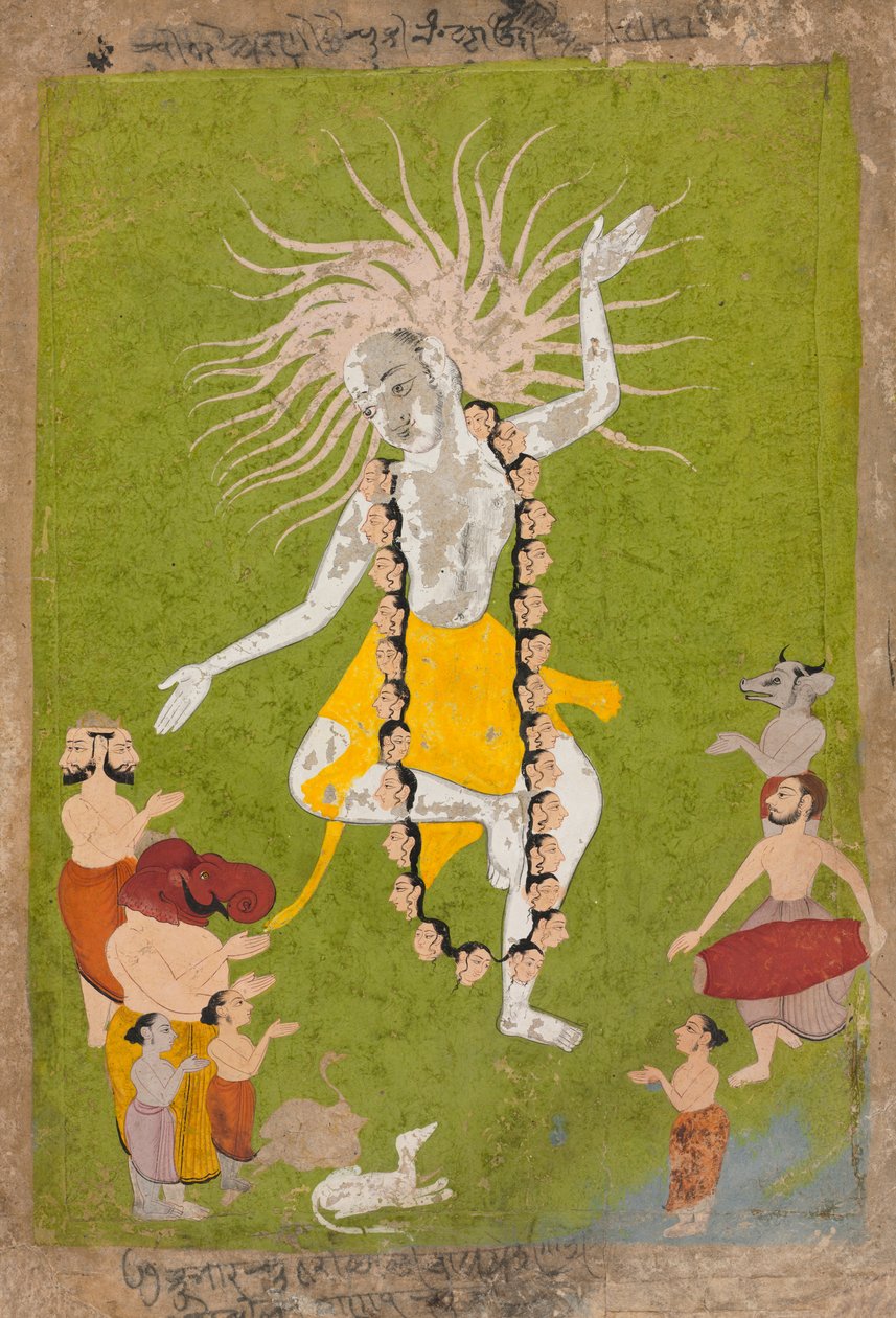 Gud Shiva i hans våldsamma aspekt som Mahakala dans av Unknown artist