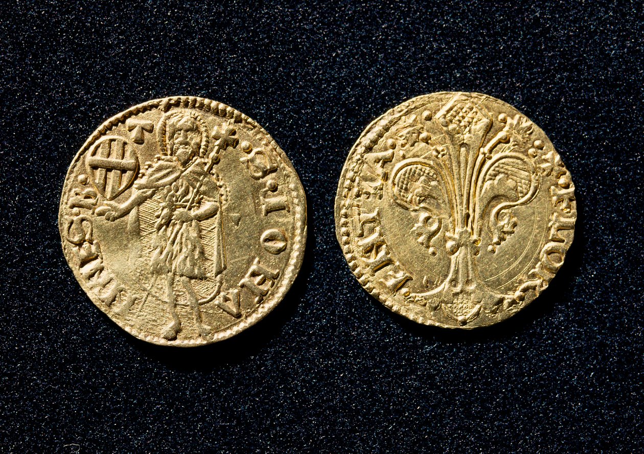Guld gulden. 1250-1300 Bargello National Museum Florens av Unknown artist