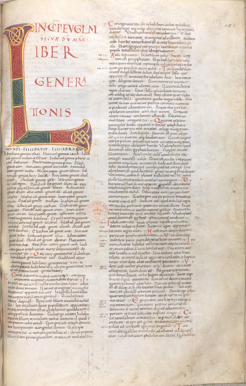 Matteusevangeliet: Liber Generationis (Jesu släktforskning) av Unknown artist