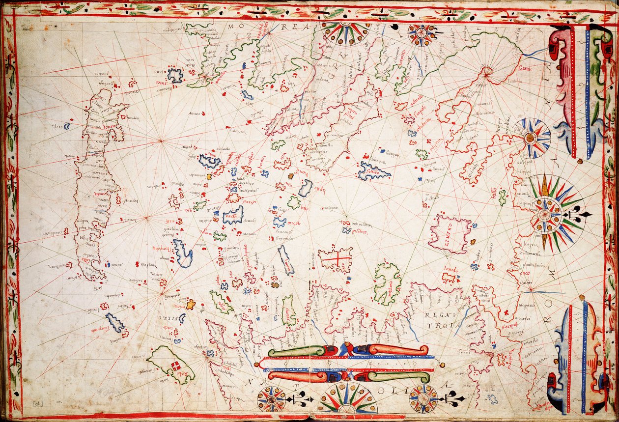Grekisk arkipelag, ca 1620 (pergament) av Unknown artist