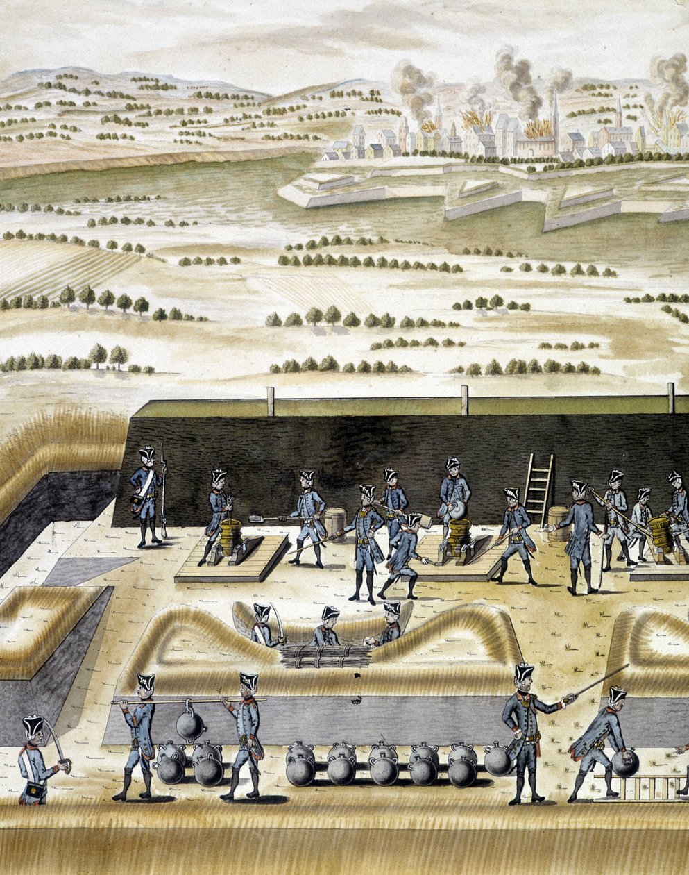 Gunners at work - i "Artillery Treaty", av François Lingier, Strasbourg av Unknown artist