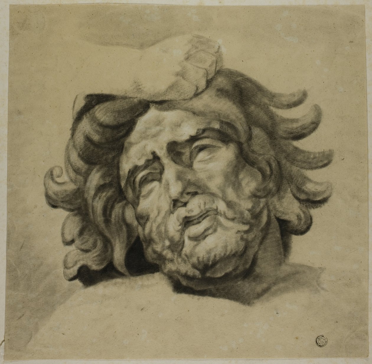 Kentaurens hand griper om Lapiths huvud (efter en av metoperna från Parthenon, British Museum) av Unknown artist