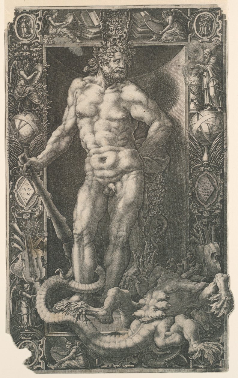 Hercules segrar över Lernas Hydra av Unknown artist