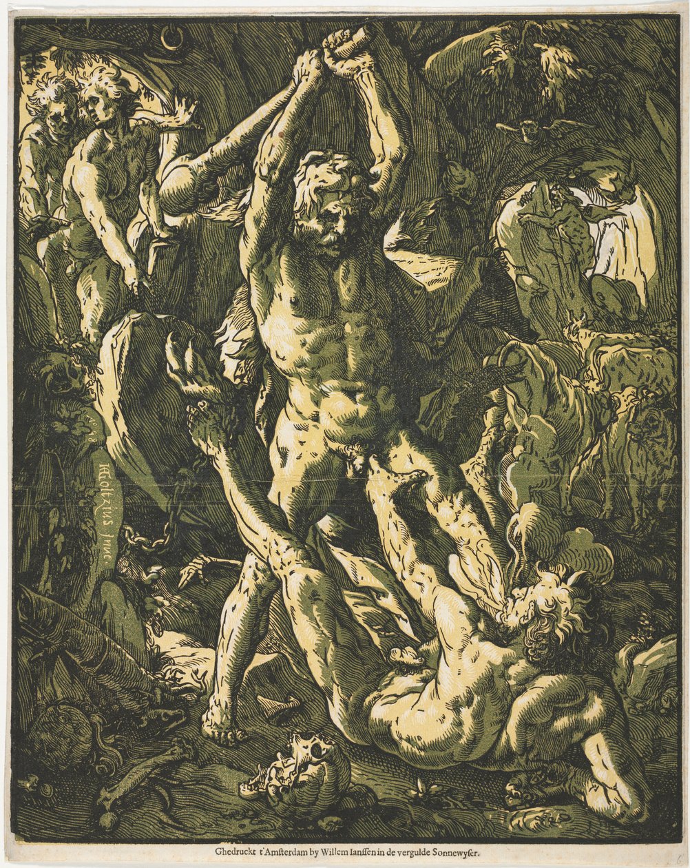 Hercules och Cacus av Unknown artist