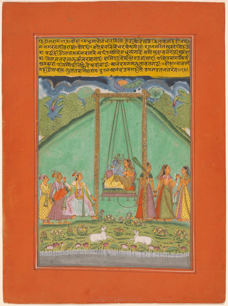 Hindol Raga, sida från en krans av musikaliska ragas (Ragamala) Set av Unknown artist
