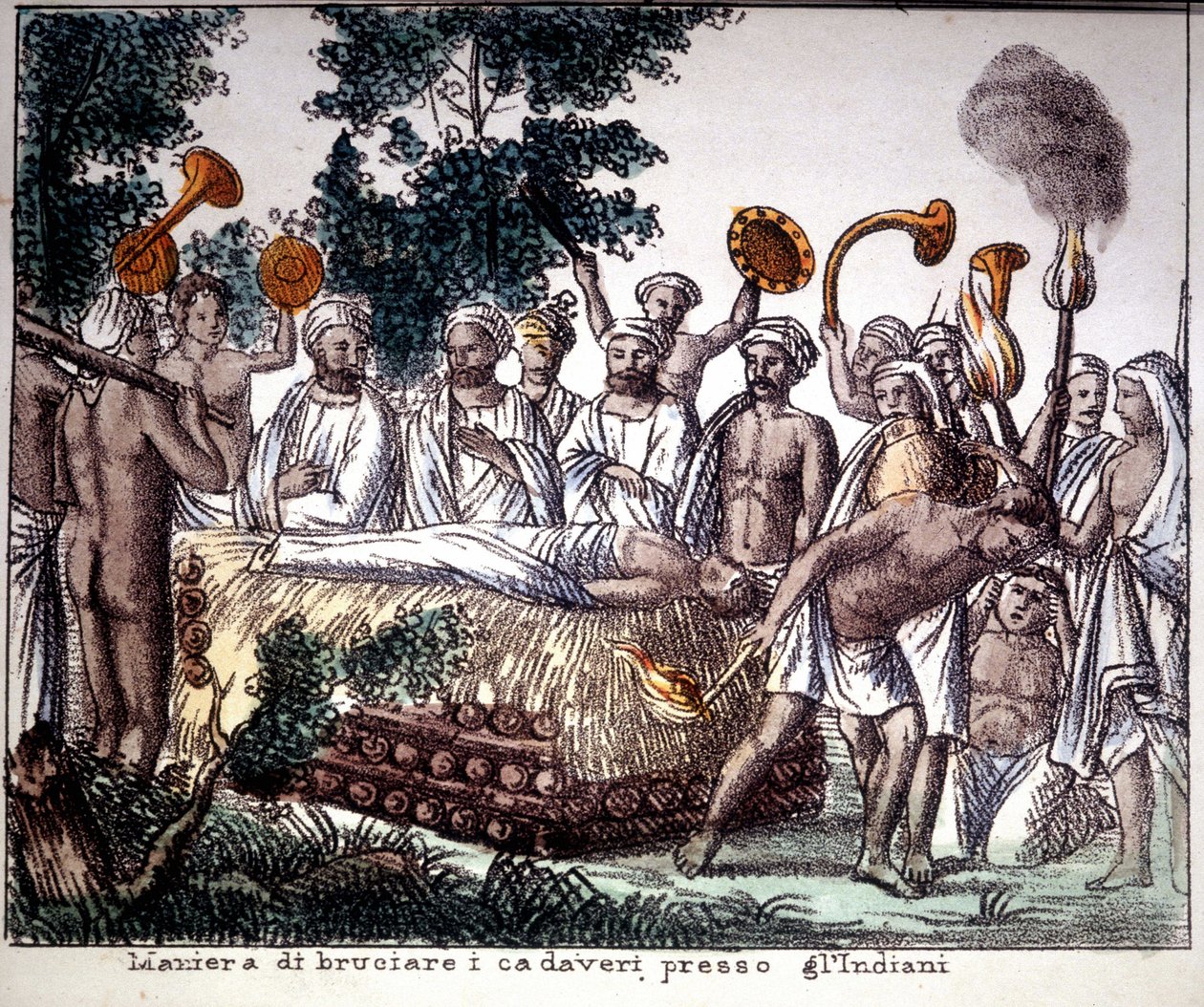 Hinduism: kremeringsplats. Privat Coll. av Unknown artist
