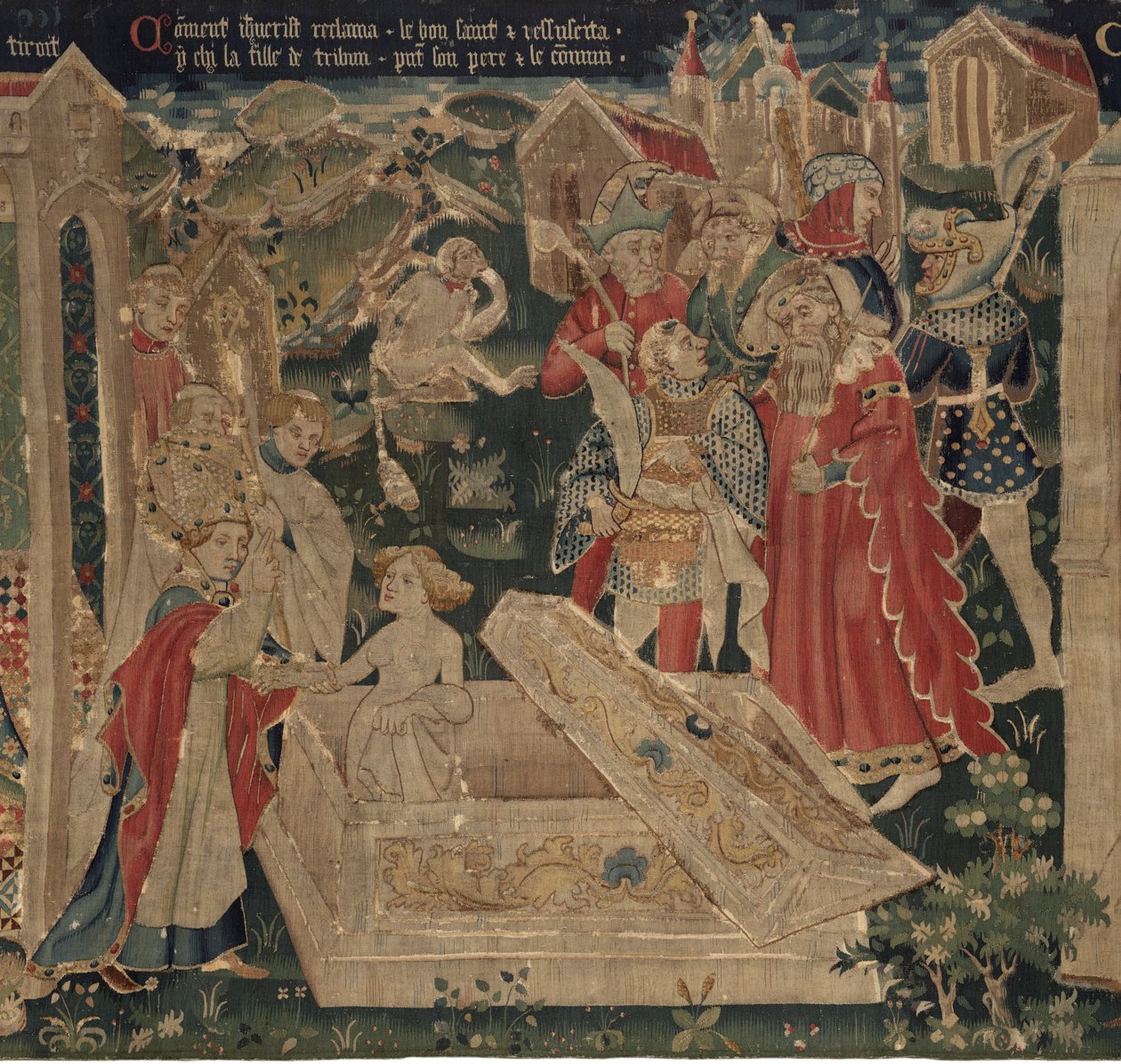 Historia om Saint Piat och Saint Eleuthère, Scen 12: Uppståndelsen av tribiunens dotter av Unknown artist