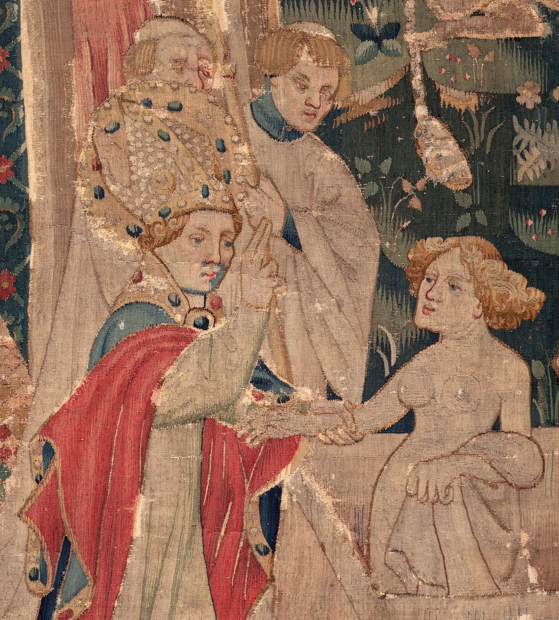 Historia om Saint Piat och Saint Eleuthère, scen 12: Uppståndelsen av tribunens dotter Detalj. av Unknown artist