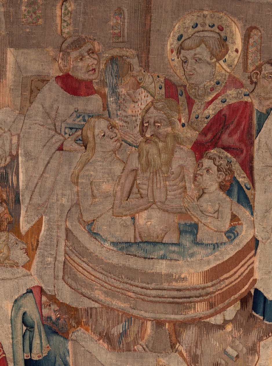 Historia om Saint Piat och Saint Eleuthère, scen 6 Detalj mitt. Dopscen. av Unknown artist