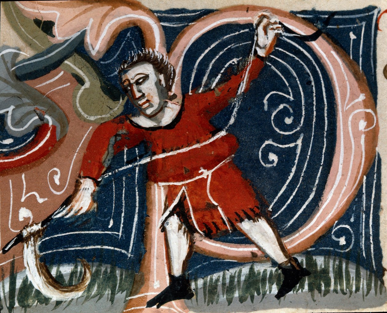 Trädgårdsodling: gräsklippning av örter. Detalj. Manuskriptsida (MS.s.vi) "" Agrarian Treat "" av Pietro de Crescenzi (Crescent Stone eller Crescens Stone) (1233-1320) 1300-talets Cesena, Biblioteca Malatestiana av Unknown artist