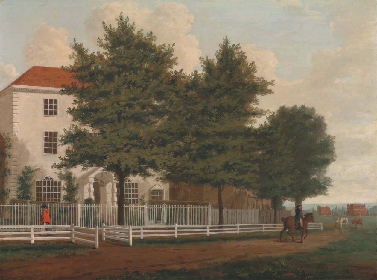Hus på en allmänning av Unknown artist