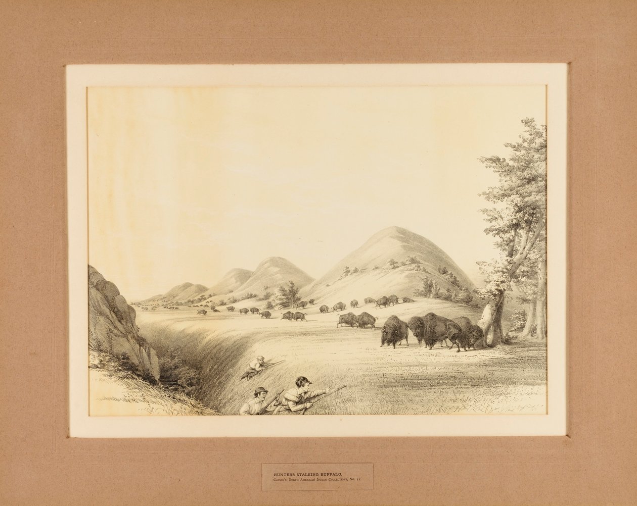 Jägare som förföljer bufflar - nr 11 av Unknown artist
