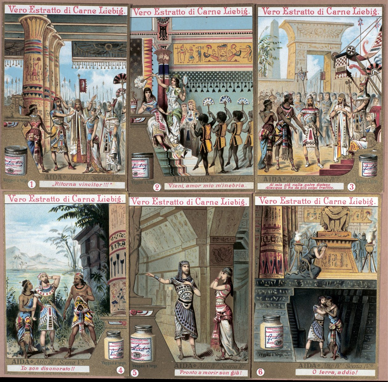 Illustration till operan "" Aida" av den italienske kompositören Giuseppe Verdi (1813-1901). kromolitografi från slutet av 1800-talet. av Unknown artist