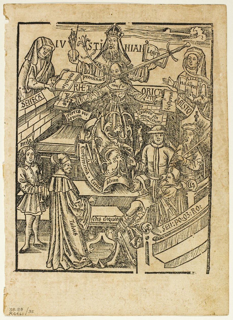 Illustration från Margarita philosophica, plansch 35 från Woodcuts from Books of the XVI Century av Unknown artist