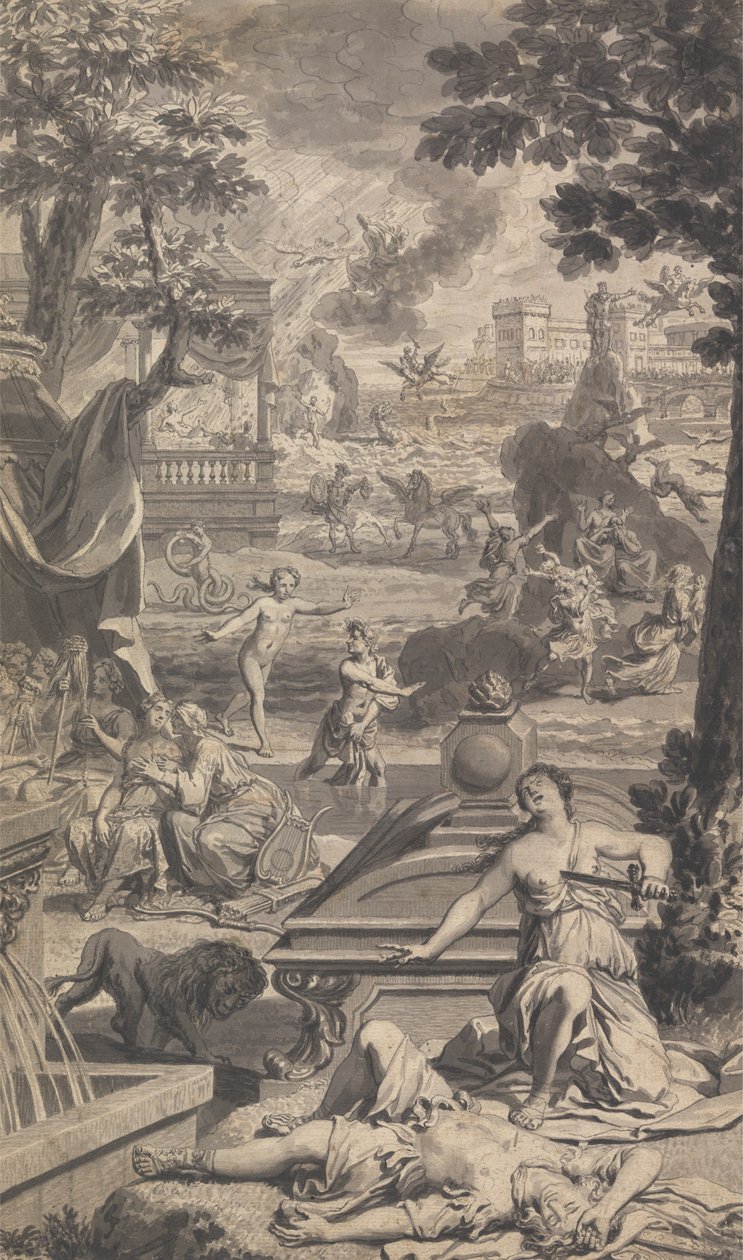 Illustration till Tonsons Ovidiska metamorfos (tre av fyra) av Unknown artist