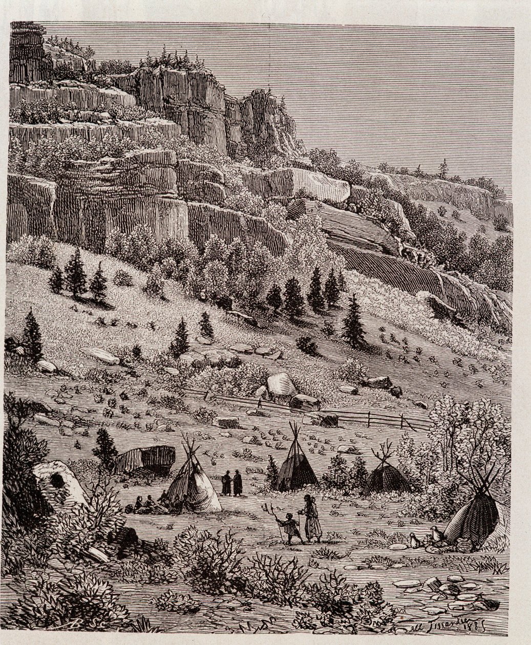 Indiskt läger i Kaibabskogen, USA - i "Tour du Monde" av Unknown artist