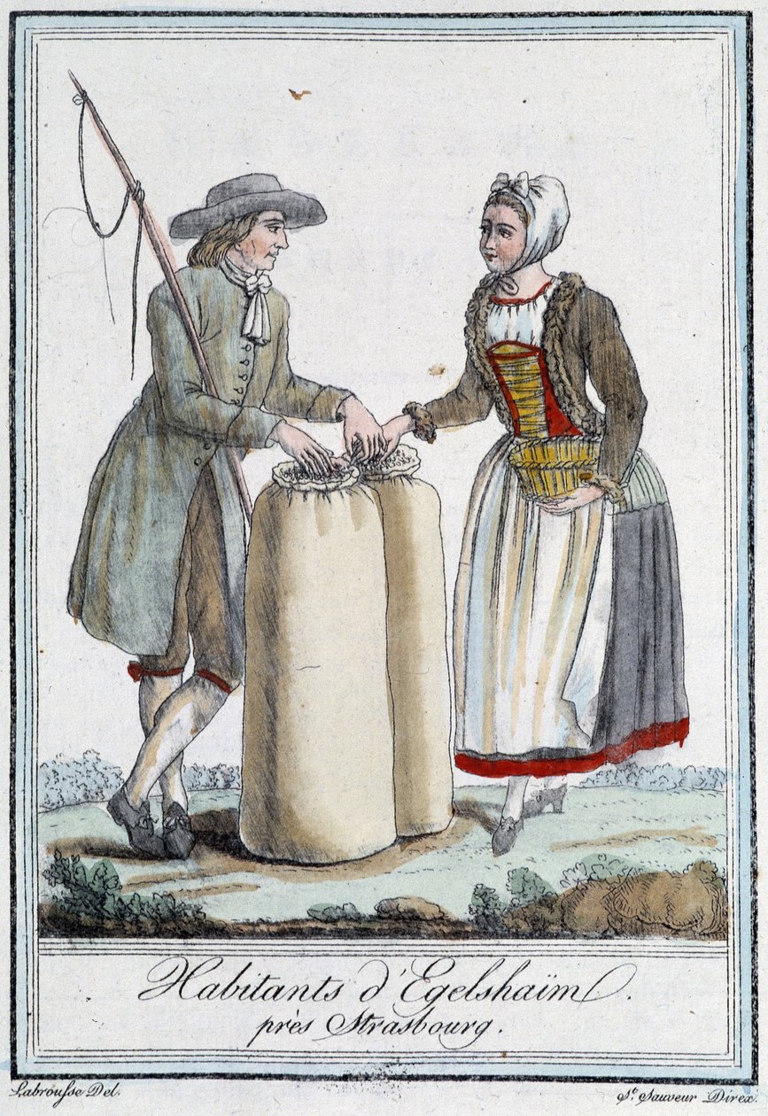 Invånare nära Strasbourg - i "" Travel Encyclopedia"" av Grasset Saint Sauveur, Paris-upplagan av Unknown artist