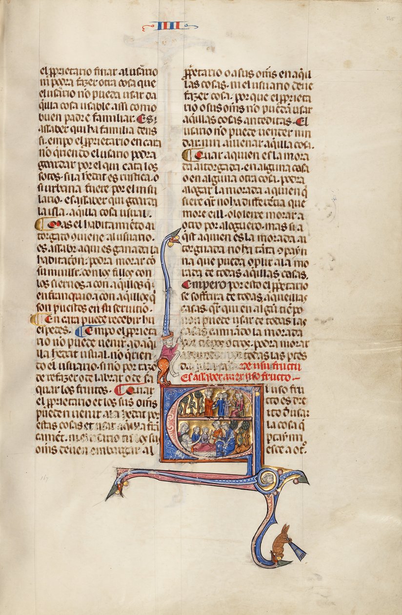 Initial E: En man med barn inför en domare och en gammal man i sin sjukbädd som dikterar för en annan man av Unknown artist