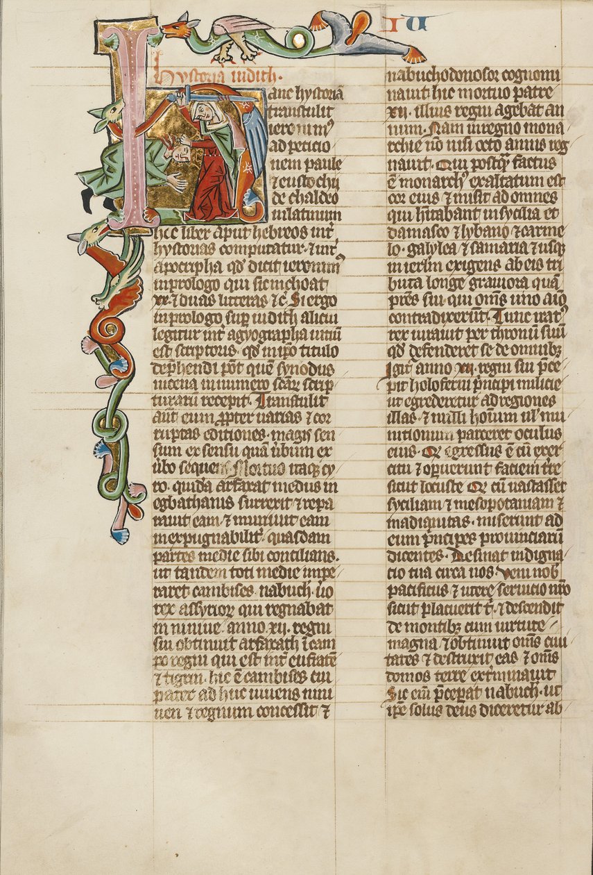 Initial H: Judith halshugger Holofernes av Unknown artist