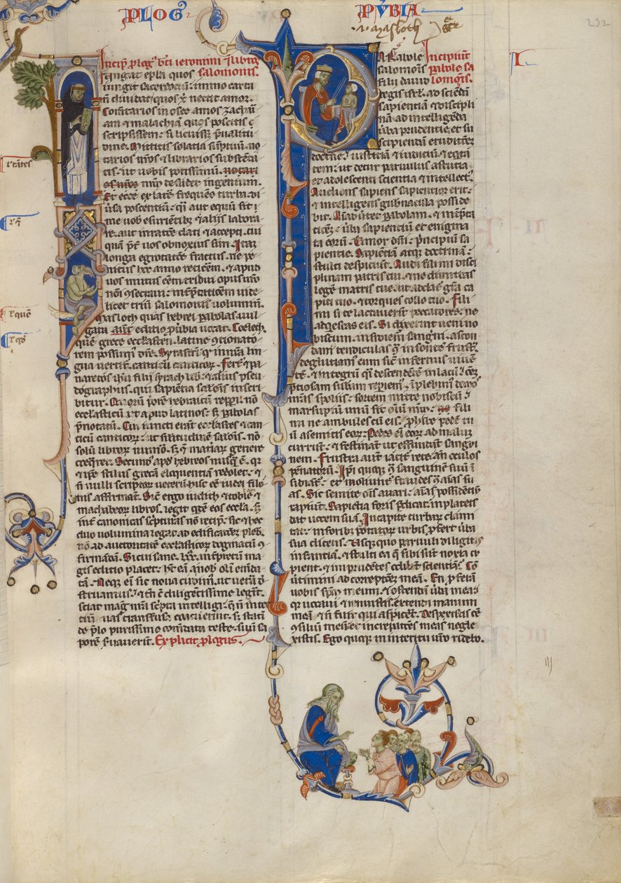 Initial I: Dominikanermunk med en bok; Initial P: Salomon instruerar elev med en stav av Unknown artist
