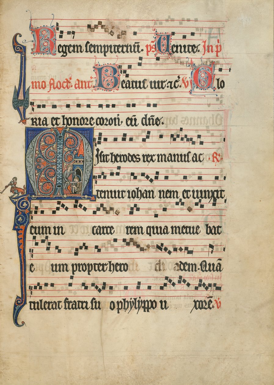 Initial M: Johannes Döparens halshuggning av Unknown artist
