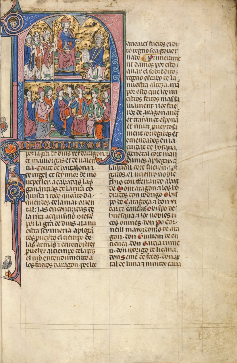 Initial N: Vidal de Canellas erbjuder sin text till King James av Unknown artist