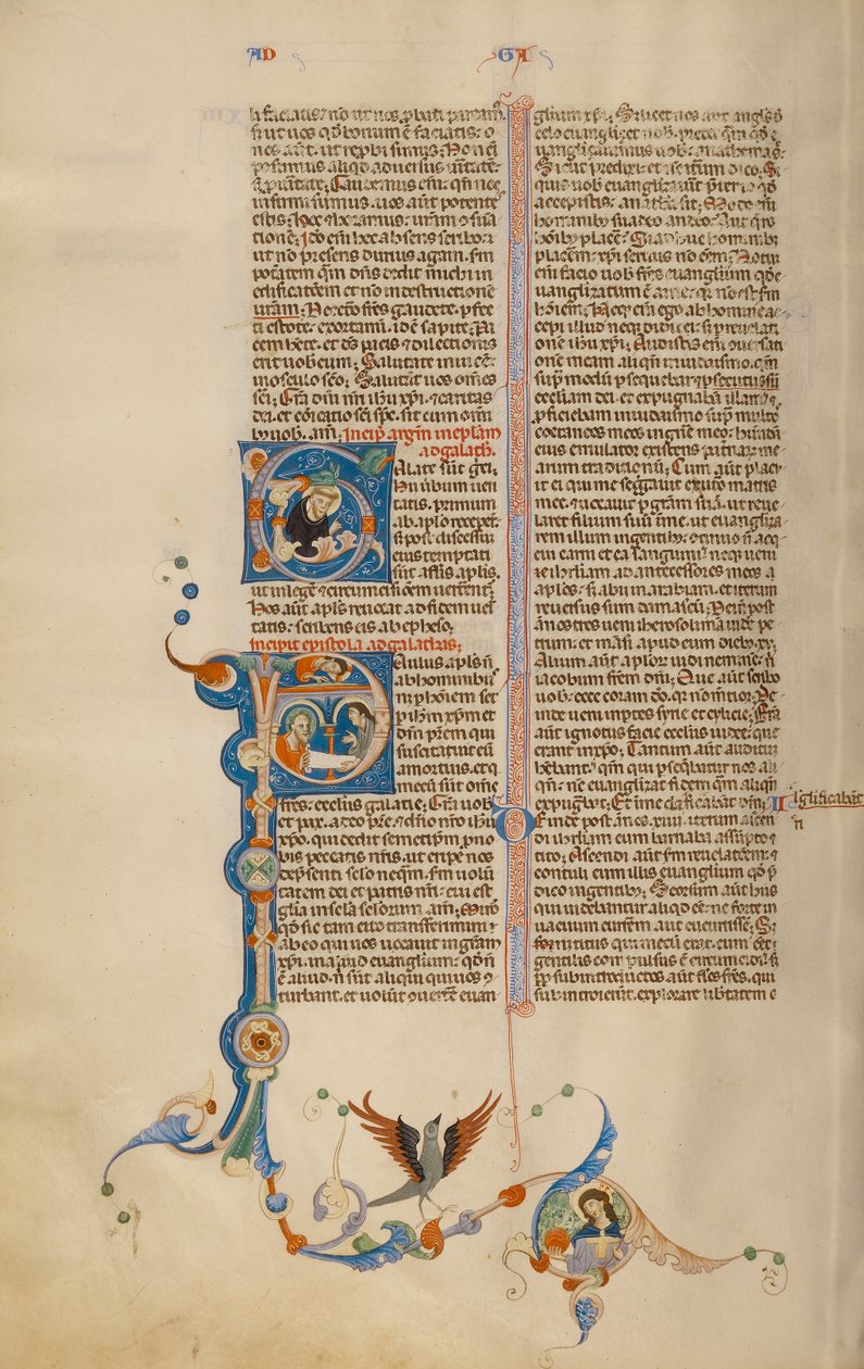 Initial P: Sankt Paulus ger ett brev till en budbärare av Unknown artist