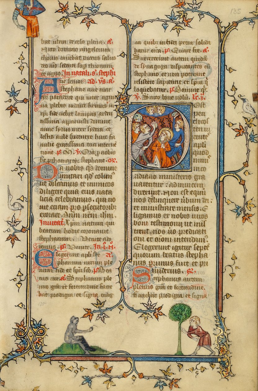 Initial P: Steningen av Sankt Stefan av Unknown artist
