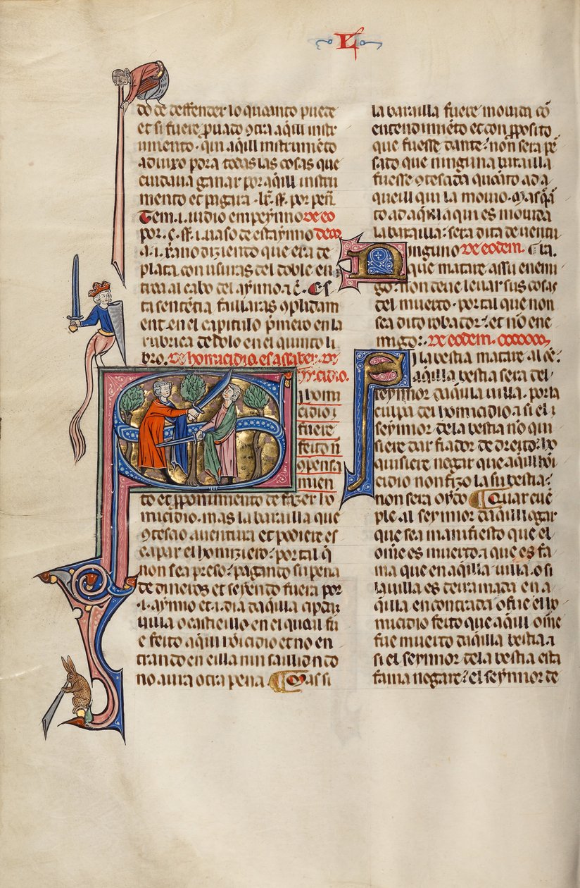 Initial S: Två män slåss med svärd av Unknown artist