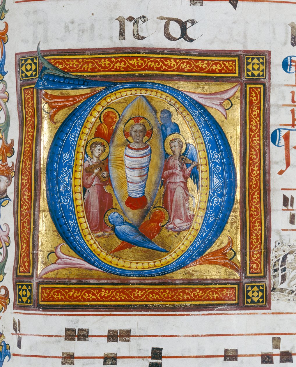 Inledande bokstav på en sida som tillhör en upplyst codex av Unknown artist