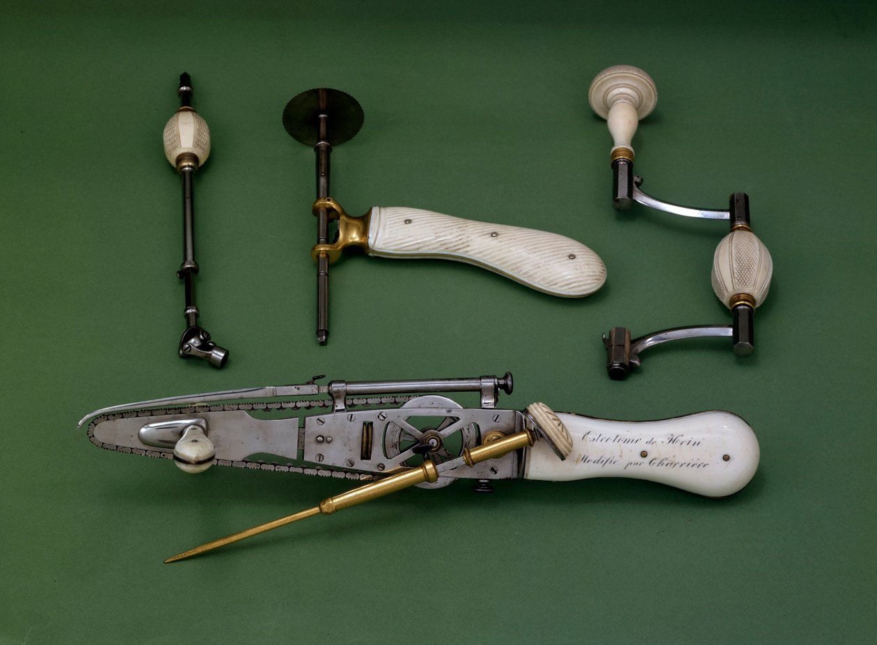 Instrument för kirurgi från 1700-talet. Chaniere Hein. Coll. Del. av Unknown artist
