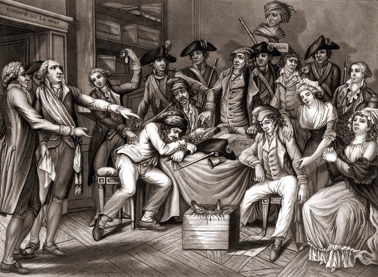Revolutionskommitténs inre. v. 1794. av Unknown artist