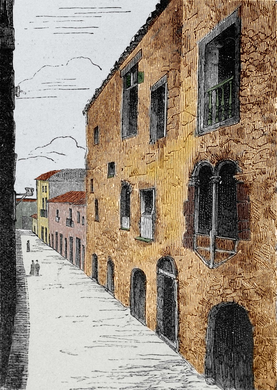 Ön Madere (Portugisiska ögruppen Madeira). Christopher Columbus (1451-1506) hus i Funchal. av Unknown artist