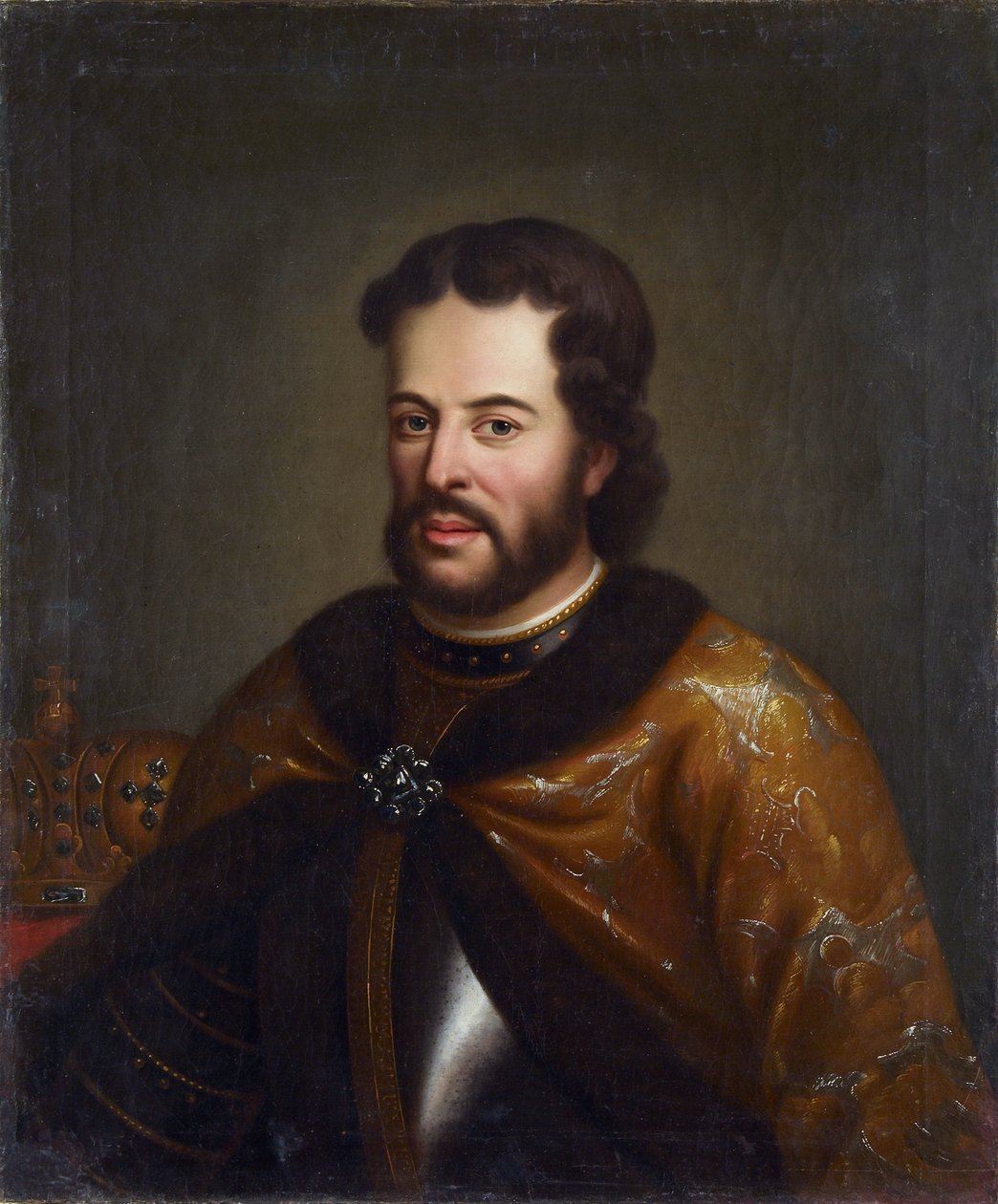 Ivan V - (le tsar tres paisible) - Porträtt av tsaren Ivan V Alexeyevich (1666-1696), Anonym. Olja på duk, andra hälften av 1700-talet, Statens museum för arkitektur, historia och konst, Vladimir av Unknown artist