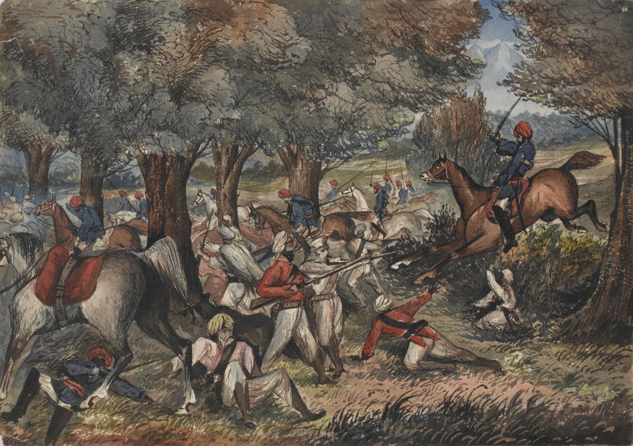 Jat Horse Yeomanry vid Bolwal vid gränsen till Nepal av Unknown artist