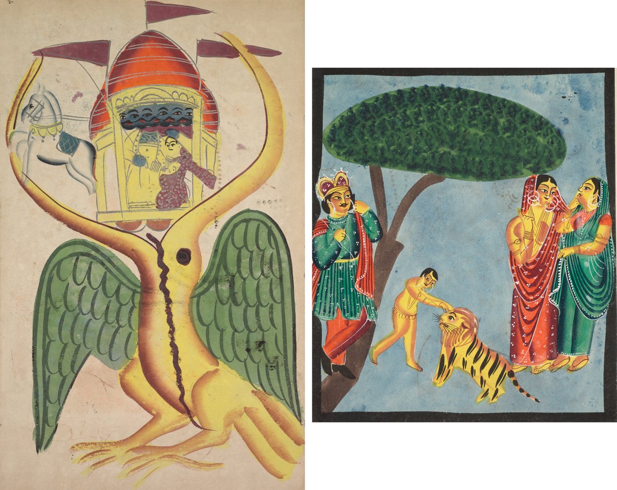 Jatayu hindrar Ravanas vagn och försöker förhindra bortförandet av Sita av Unknown artist