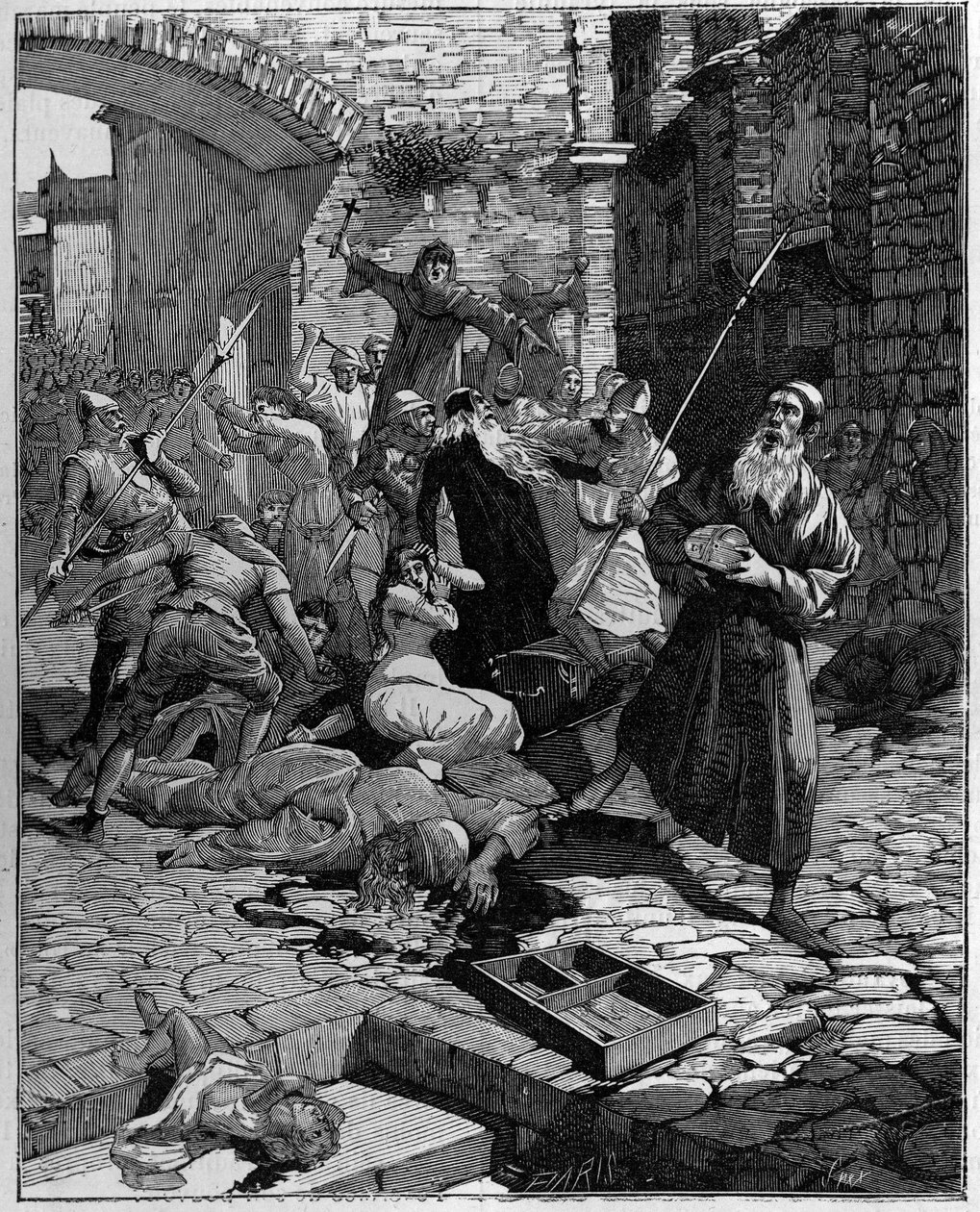 Judar fråntog sin egendom och jagade från Frankrike på 1200-talet. av Unknown artist